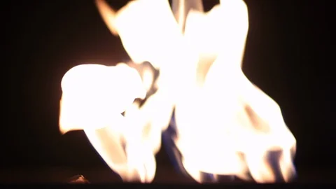 Flame burning slow motion close night Stock Footage 91714624