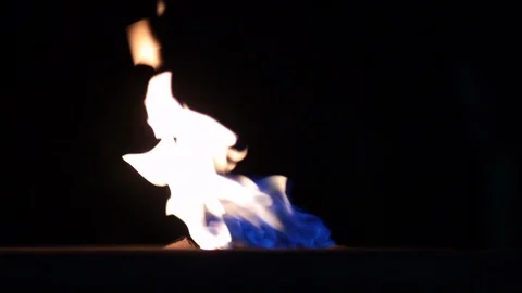 Flame burning slow motion medium night Stock Footage 91708861