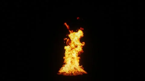 Flame burning on surface on a black background Stock Footage 274244312