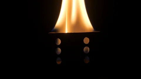 Flame of burning torch.In the dark, Dolly Zoom. Video stock 97768782