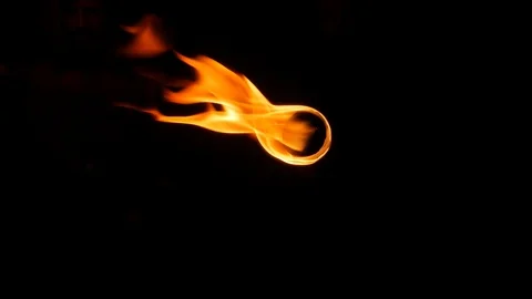 Flame of burning torch.In the dark. Video stock 111177488
