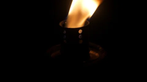 Flame of burning torch. Dolly Zoom. Stock Footage 97768785