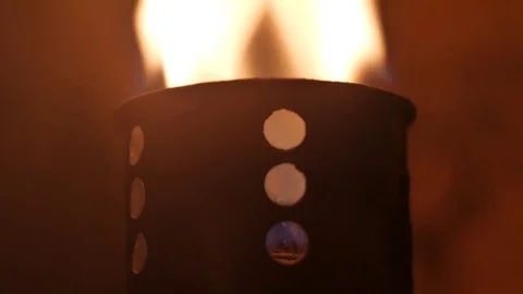 Flame of burning torch. Stock Footage 83001446