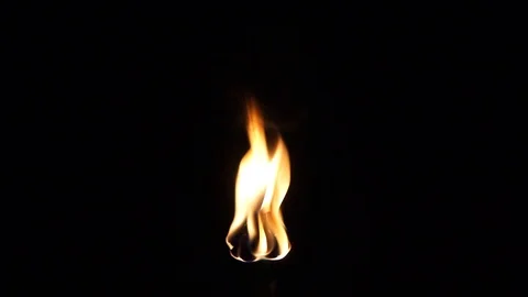 Flame burns out of decorative wine bottle torch Stock Footage 111470954
