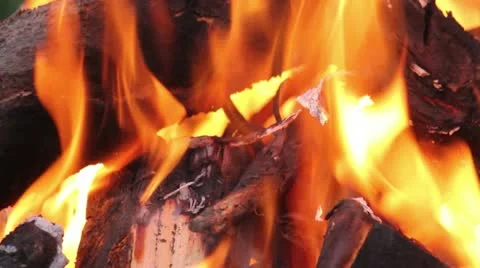 Flame in campfire Stockbeeldmateriaal 10920168