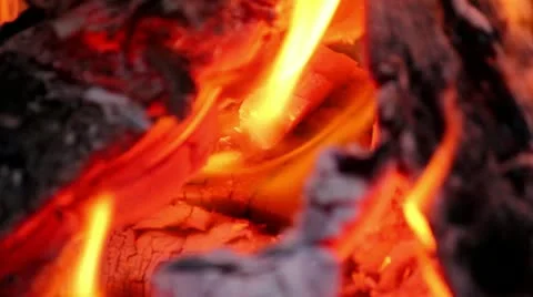Flame in campfire Stock Footage 10920529
