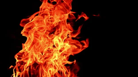 Flame of a campfire leaning to the side. Stock Footage 270381360