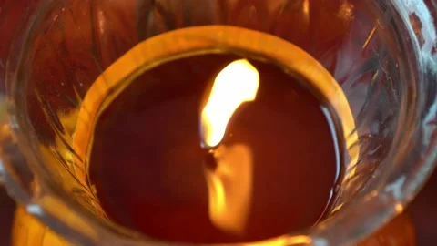 Flame on candle burn. Stock Footage 197012800