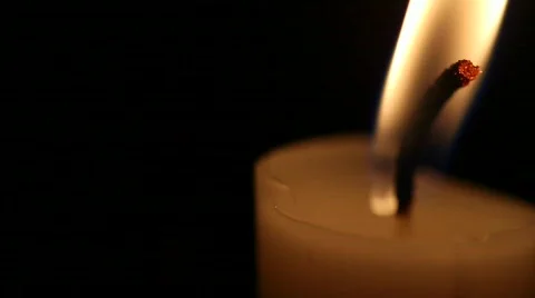 Flame of a Candle Burning Stock Footage 842596