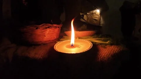 Flame of a candle in slow motion Video stock 296587386