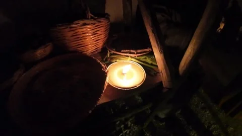 Flame of a candle in slow motion Stockbeeldmateriaal 296589722