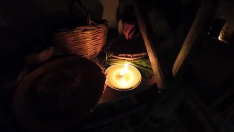 Flame of a candle in slow motion 스톡 동영상 296589800