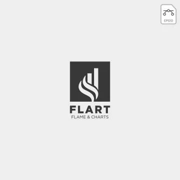 Flame chart statistic logo template vector illustration Stock Illustration
