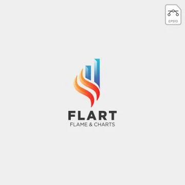 Flame chart statistic logo template vector illustration Stock Illustration