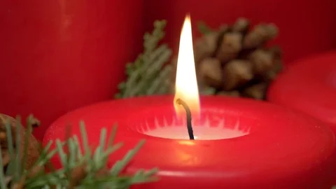 Flame on the Christmas candle Video stock 70458199
