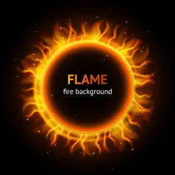 Flame circle background Stock Illustration