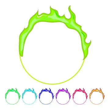 Flame circle fire cartoon vector graphic Stock Illustration