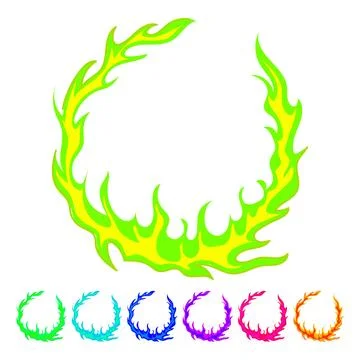 Flame circle fire vector cartoon graphic Stock Illustration