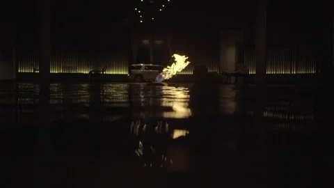 Flame Close Up water Stock Footage 128095323