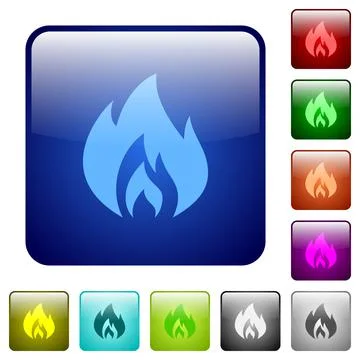 Flame color square buttons Stock Illustration