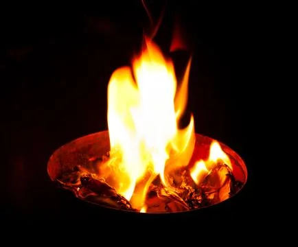 Flame comes out of the container Stock Photos