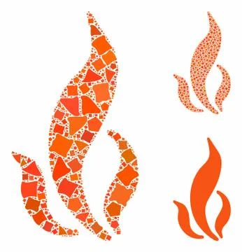 Flame Composition Icon of Unequal Elements Stock Illustration