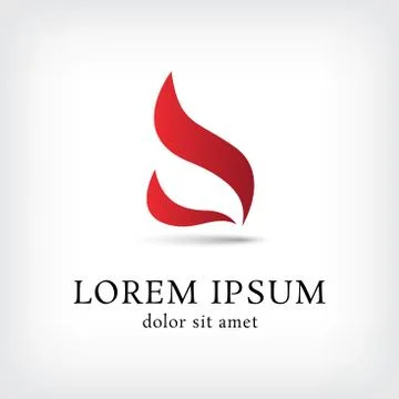 Flame curve logo design template Stock Illustration