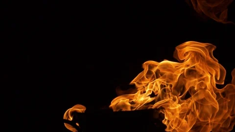 Flame in the dark Slow Motion at Night Stock Footage 94561859