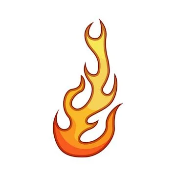 Flame decal art drawing on white background Stock Illustration