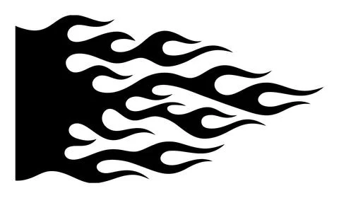 Flame decal vector graphic for vehicle customization and racing artwork Stock Illustration