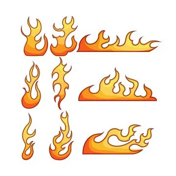 Flame decals design elements creating fiery passion 库存插图