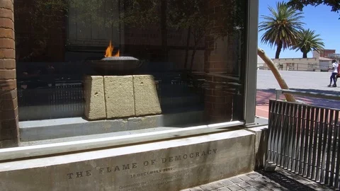 The flame of democracy burning outside the constitutional court Video stock 103552133