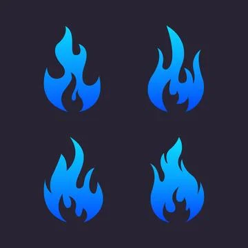 Flame design of different shapes. Bonfire vector illustration. 스톡 일러스트