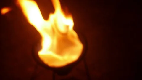 The flame develops more often, standing on the night road 動画素材 80708121
