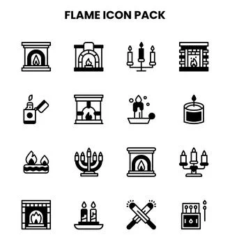 Flame DuoTone Graphics Icons Pack Stock Illustration