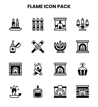 Flame DuoTone Graphics Icons Pack Stock Illustration