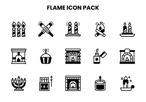 Flame DuoTone UI Icons Pack Ilustración de archivo