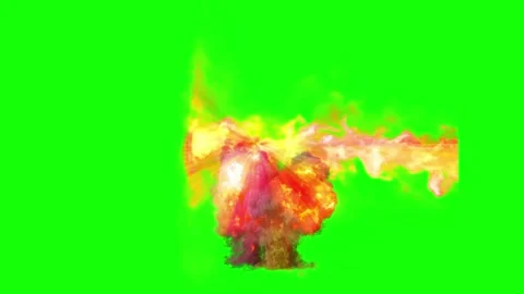 Flame effect with bright orange glow and white spark against green screen Stock Footage 346198221