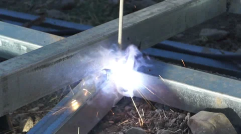 Flame of electric welding Stockbeeldmateriaal 27606662