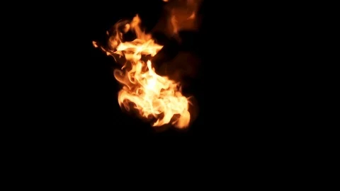 Flame element in center frame shot in slow motion 250 fps Vídeo Stock 77134369
