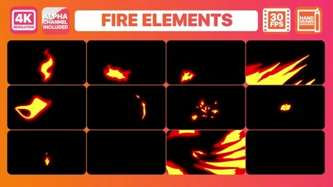 Flame Elements And Titles | After Effects Stock After Effects