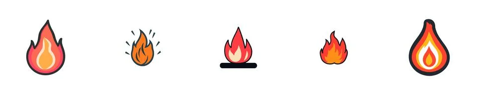 Flame Elements Fire Heat Energy Dynamics Stock Illustration