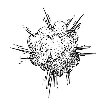 Flame explosion bomb sketch hand drawn vector Stock Illustration