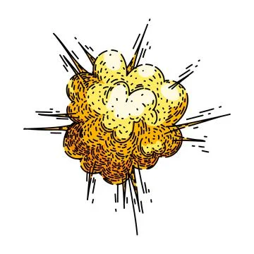 Flame explosion bomb sketch hand drawn vector 스톡 일러스트