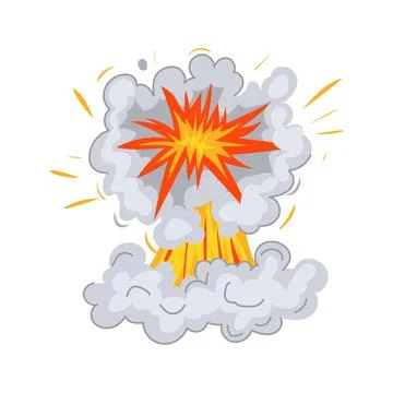 Flame explosion effect cartoon vector illustration Stock Illustration