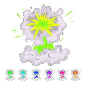 Flame explosion effect vector cartoon graphic Stock Illustration
