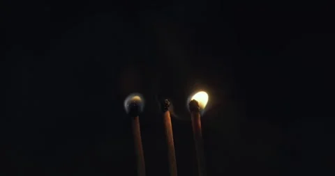 Flame, fire and burning matches on background. Stock Footage 305476056