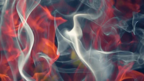 Flame of fire and smoke clouds waving in extreme slow motion 库存影片 126143836
