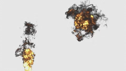 Flame, fire and smoke on a transparent background with alpha channel. Stock Footage 220137571