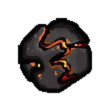 Flame fire ball pixel art vector illustration Stock Illustration